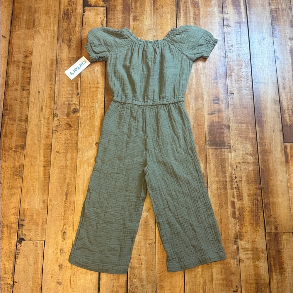 Carters Romper size 4 Green cotton gauze new spring Easter boho - Picture 7 of 7